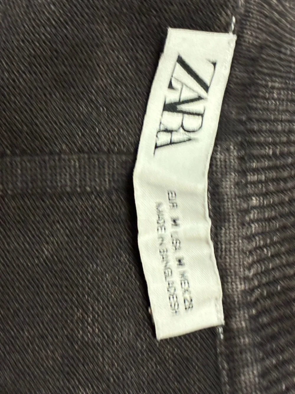 ZARA Ribbed mock Neck Long Sleeve shirt Hook & Eye Closure Gray Size Medium